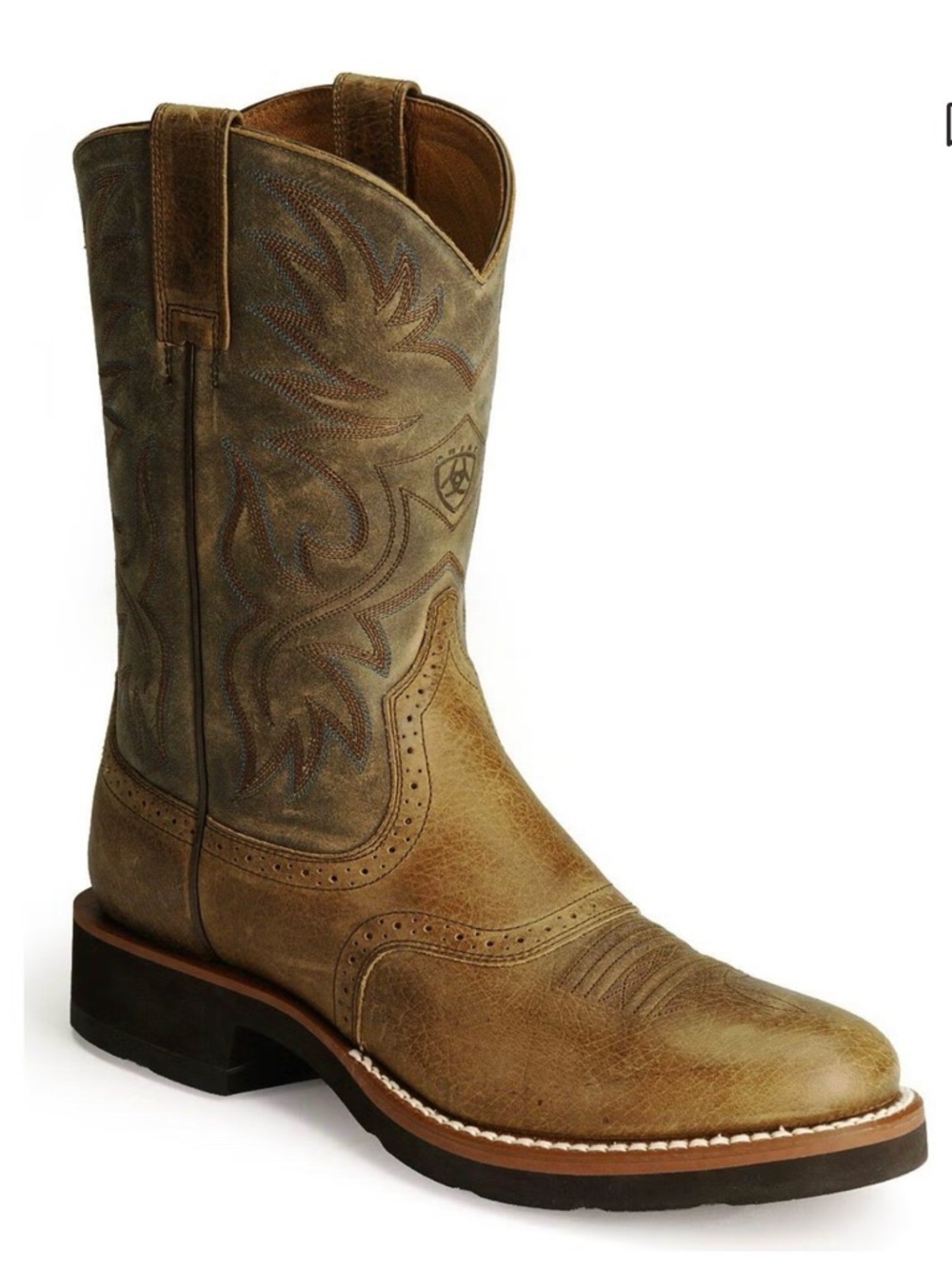 ARIAT MEN'S HERITAGE CREPE WESTERN PERFORMANCE BOOTS - ROUND TOE SIZE 10 10D